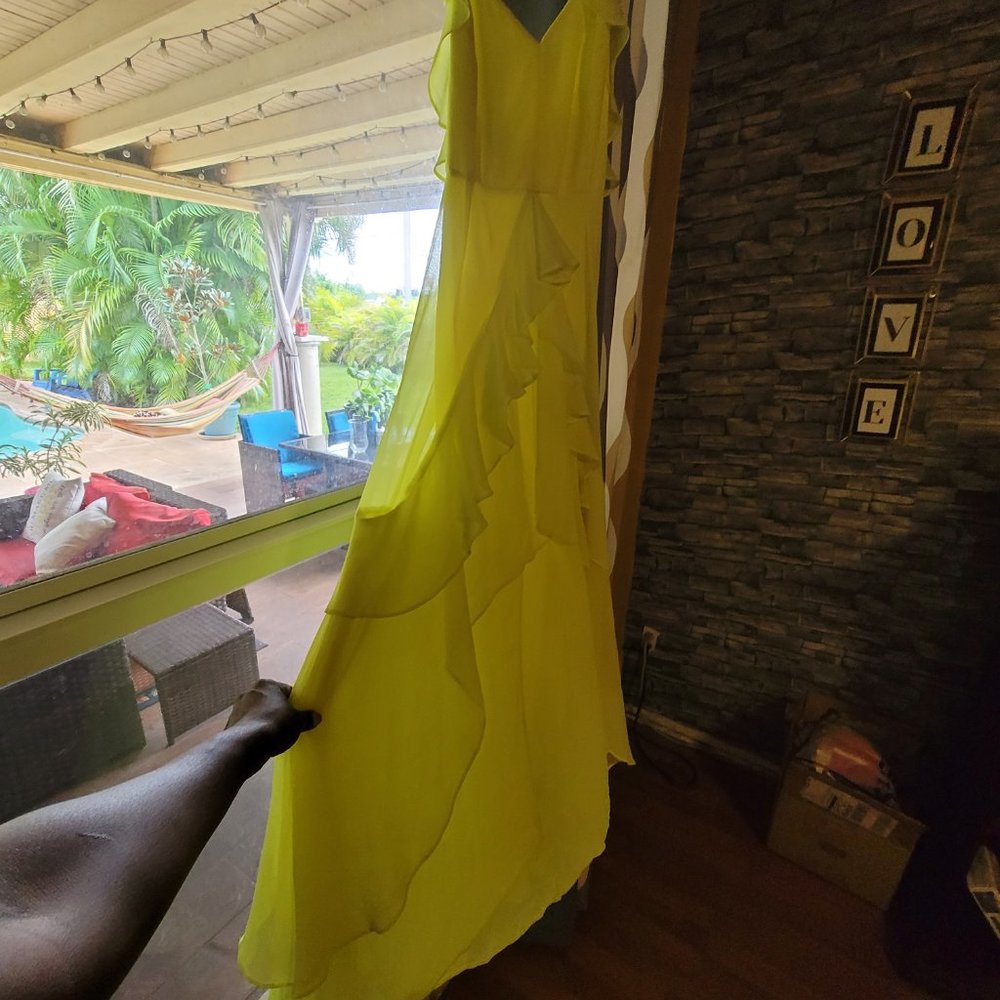 Yellow Tall Ruffle Maxi Dress - Picture 3 of 6